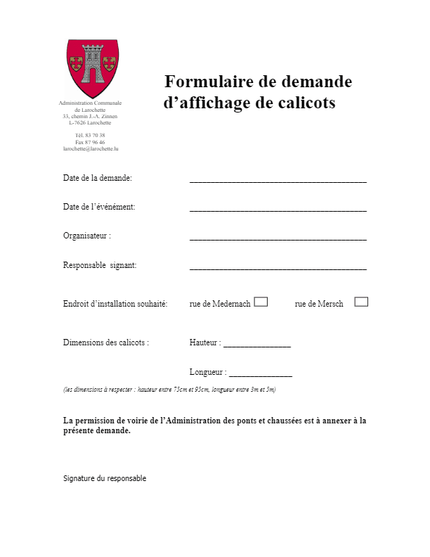 Calicots_formluaire demande affichage
