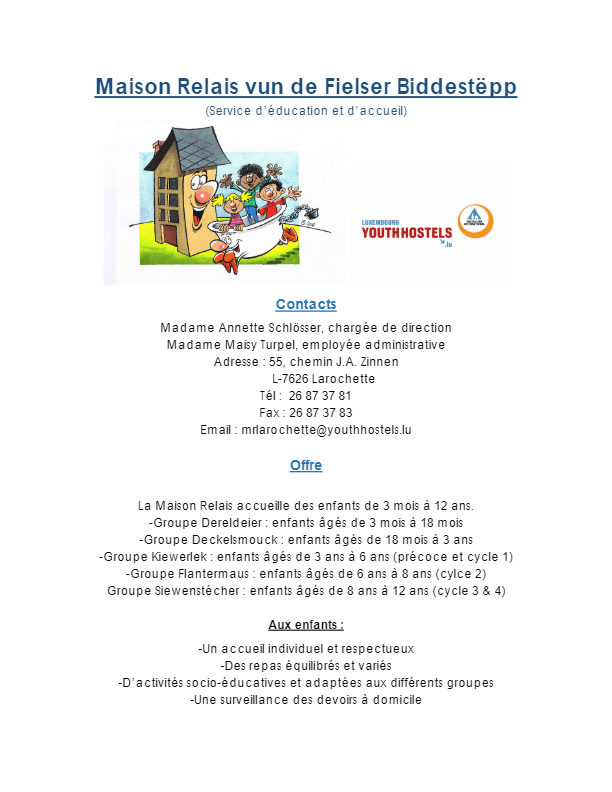 Maison Relais vun de Fielser Biddestëpp Internet Gemeinde