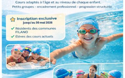 Cours de natation pour enfants de 4 à 10 ans au centre sportif FILANO